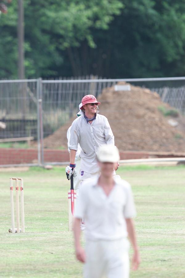 FROM Paul Burgman 27/07/01. Chris Evans who carried his bat for the team in his second innings for Hascombe Vilage's Cricket team