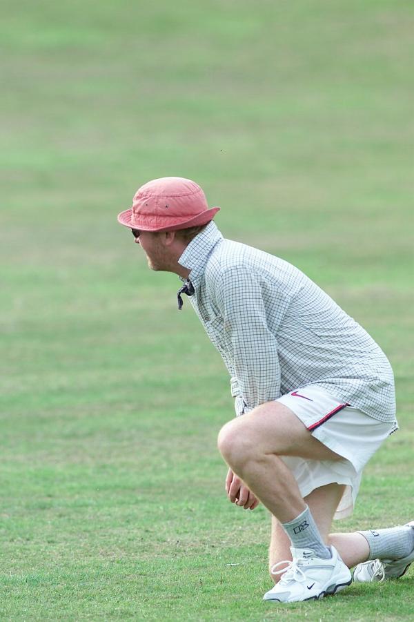 FROM Paul Burgman 27/07/01. Chris Evans who carried his bat for the team in his second innings for Hascombe Vilage's Cricket team