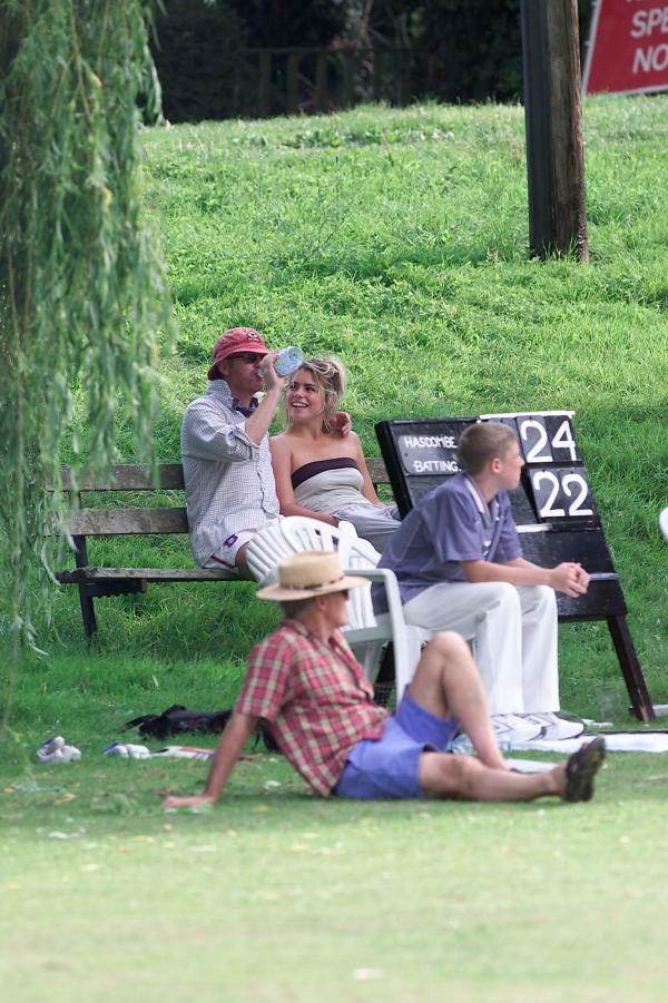 FROM Paul Burgman 27/07/01. Chris Evans who carried his bat for the team in his second innings for Hascombe Vilage's Cricket team