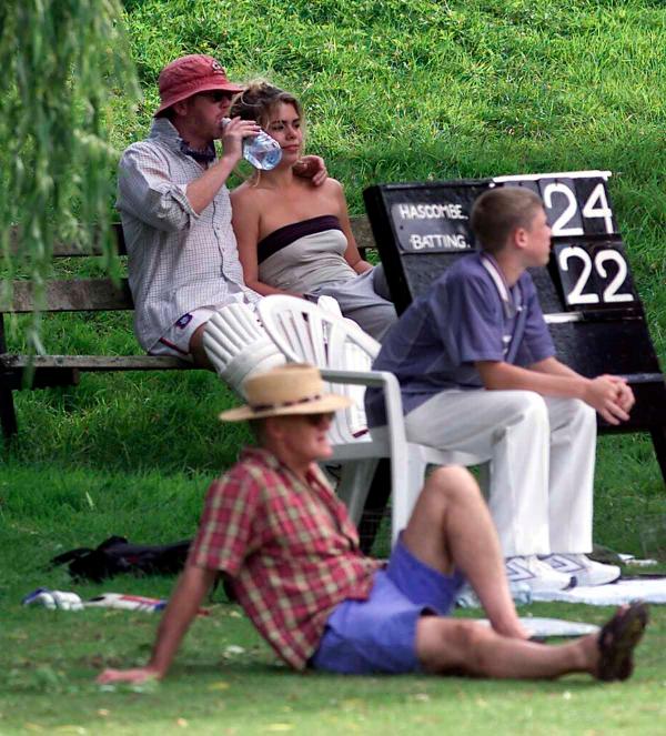 Chris Evans playing cricket for the White Horse Cricket team