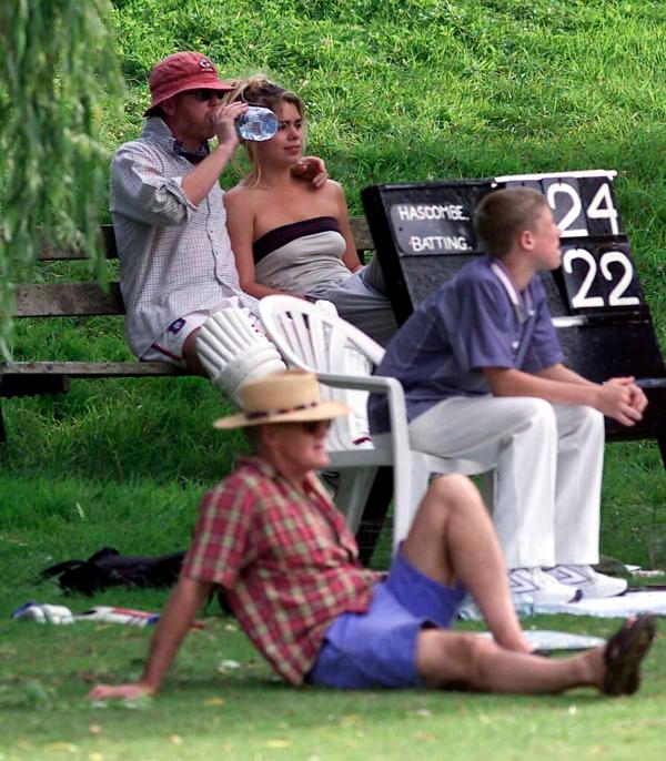 Chris Evans playing cricket for the White Horse Cricket team