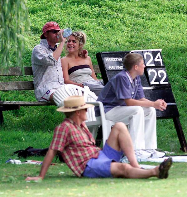 Chris Evans playing cricket for the White Horse Cricket team