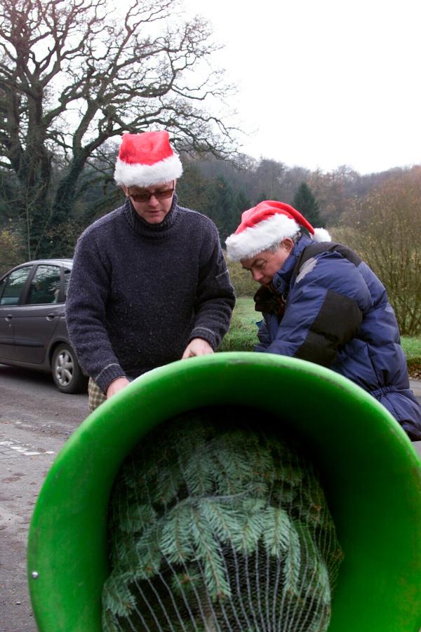 01/12/2001 -Ever wondered what Chris Evans has been doing since being sacked by Virgin.  We can exclusively reveal that he has set up shop to sell Christmas trees outside his local public house in Hascombe  The trees start at £25. Chris andAssociate struggle to wrap a customers tree