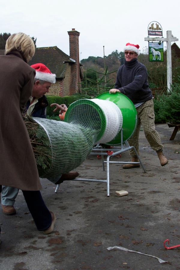 01/12/2001 -Ever wondered what Chris Evans has been doing since being sacked by Virgin.  We can exclusively reveal that he has set up shop to sell Christmas trees outside his local public house in Hascombe