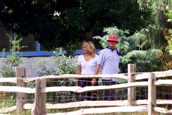 2/07/01 Chris Evans  & Billie take a break from gardening in their Hascome Court home, Hascombe, Surrey