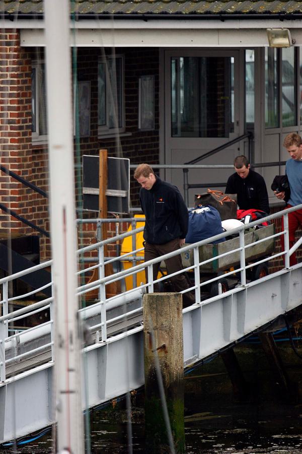 24th April 2006 HRH Prince William at the Joint Services Adventure Sailing Training Centre, Haslar Marina, Gosport, today with colleagues from the RMA Academy Sandhurst as part of their officer training  .