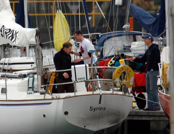 24/04/2006 HRH Prince William at the Joint Services Adventure Sailing Training Centre, Haslar Marina, Gosport, today with colleagues from the RMA Academy Sandhurst as part of their officer training.