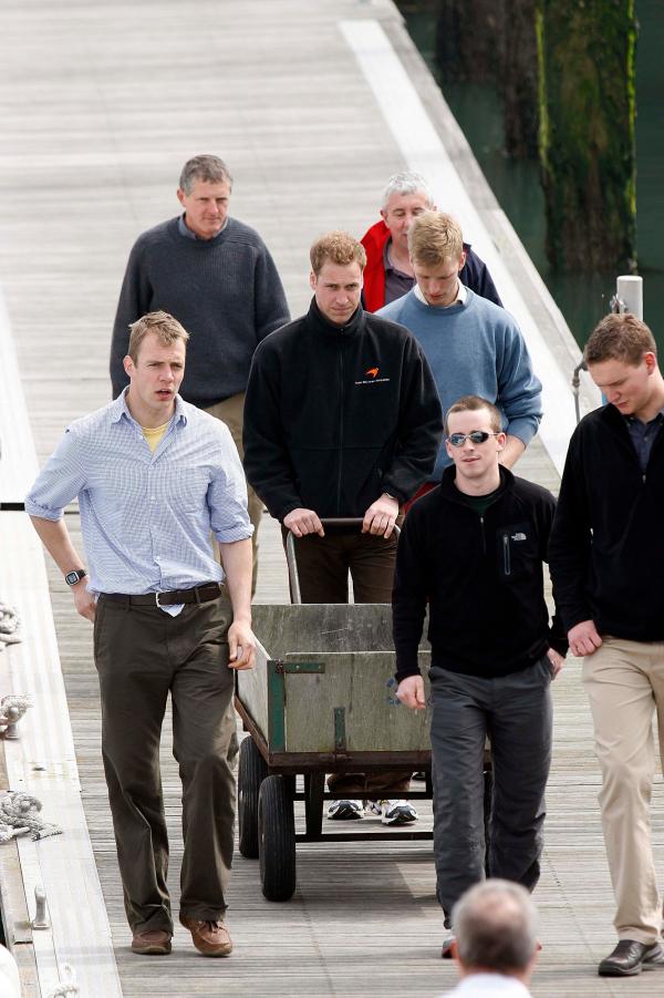 24th April 2006 HRH Prince William at the Joint Services Adventure Sailing Training Centre, Haslar Marina, Gosport, today with colleagues from the RMA Academy Sandhurst as part of their officer training  .