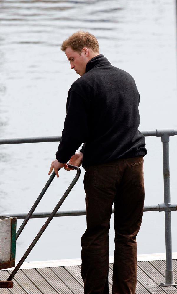 24th April 2006 HRH Prince William at the Joint Services Adventure Sailing Training Centre, Haslar Marina, Gosport, today with colleagues from the RMA Academy Sandhurst as part of their officer training  .