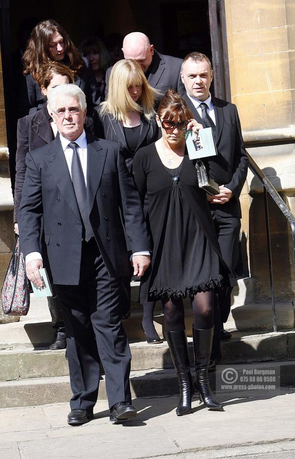 4th  April 2009
Max Clifford and partner Jo Westwood leaves Church at Jade Goody's funeral