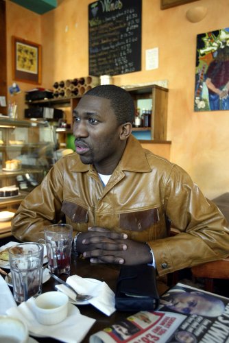 14-03-2003.  Kwame Kwei-Armah at the World Cafe in Crouch End