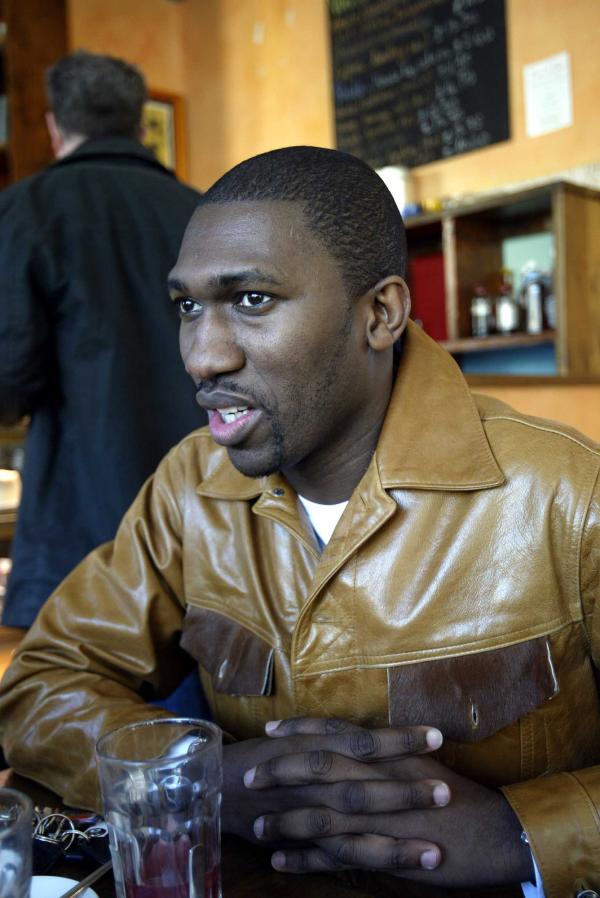 14-03-2003.  Kwame Kwei-Armah at the World Cafe in Crouch End