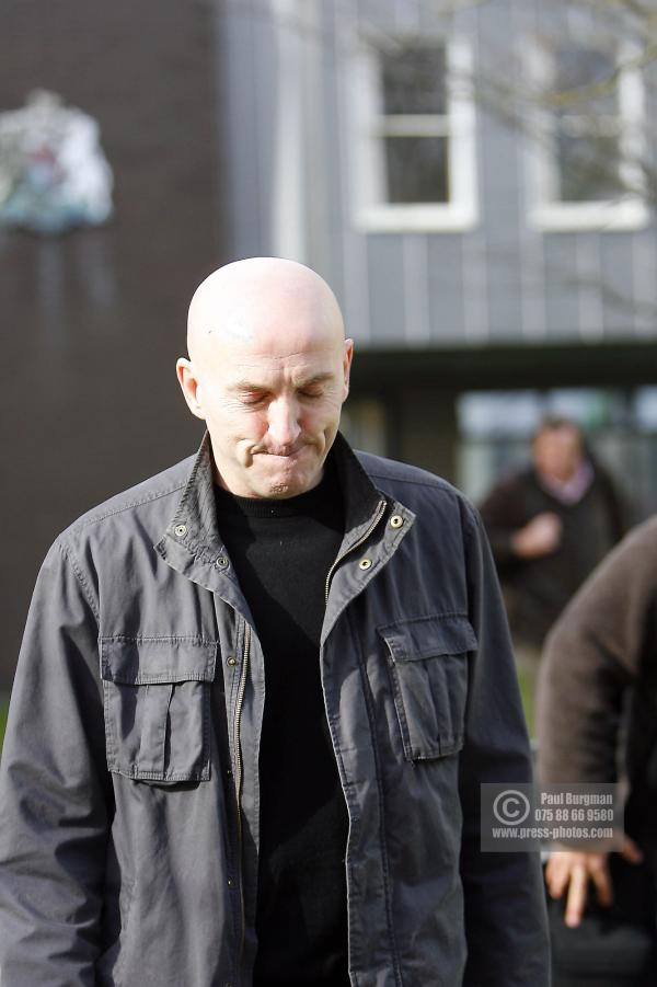 16/02/2009  Comedian Lee Hurst leaves Guildford Magistrates Court this morning after pleading guilty to damaging an audience members mobile phone.