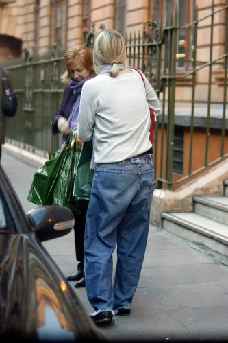 21 November  2005- 
Nikki Wheeler, expectant wife of Jonathan Wilkes after a visit to Harrods today with a girlfriend.