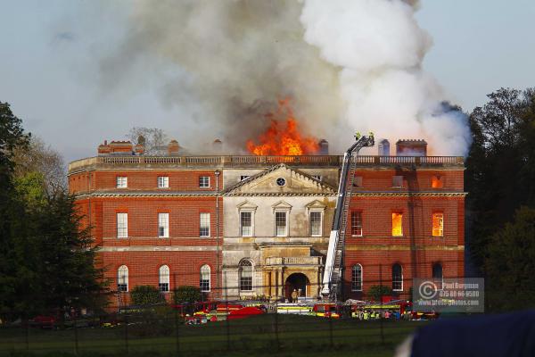 25/04/2015.  Near Guidlford Clandon House National Trust Property is in flames