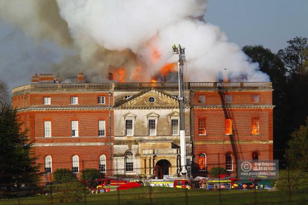 25/04/2015.  Near Guidlford Clandon House National Trust Property is in flames