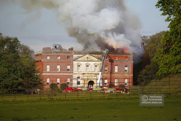 25/04/2015. . Near Guildford. Clandon House National Trust Property is in destroyed in a fire. 18th Century property & much of it's contents were lost to either water or fire damage