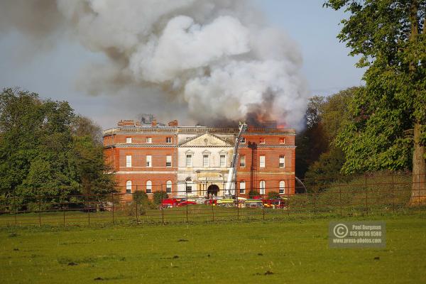 25/04/2015. . Near Guildford. Clandon House National Trust Property is in destroyed in a fire. 18th Century property & much of it's contents were lost to either water or fire damage