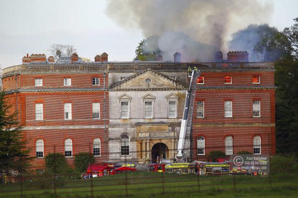 25/04/2015. . Near Guildford. Clandon House National Trust Property is in destroyed in a fire. 18th Century property & much of it's contents were lost to either water or fire damage