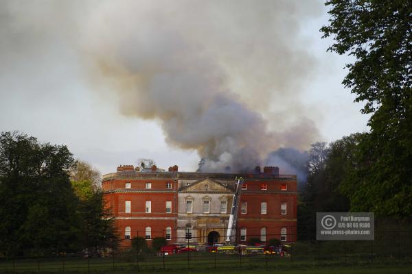 25/04/2015. . Near Guildford. Clandon House National Trust Property is in destroyed in a fire. 18th Century property & much of it's contents were lost to either water or fire damage