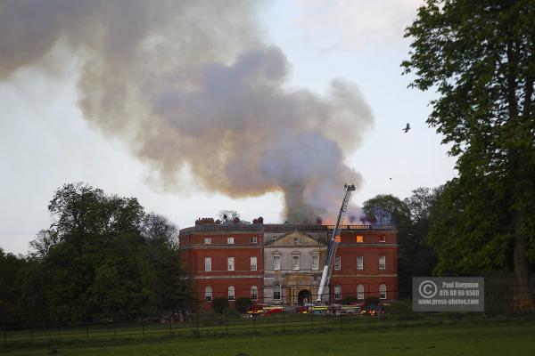 25/04/2015. . Near Guildford. Clandon House National Trust Property is in destroyed in a fire. 18th Century property & much of it's contents were lost to either water or fire damage