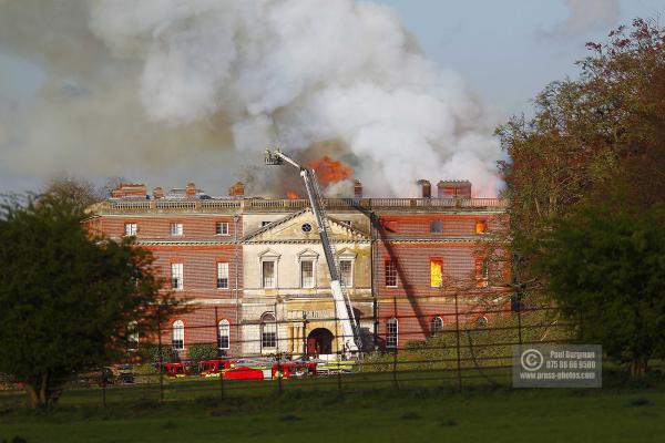 25/04/2015. . Near Guildford. Clandon House National Trust Property is in destroyed in a fire. 18th Century property & much of it's contents were lost to either water or fire damage