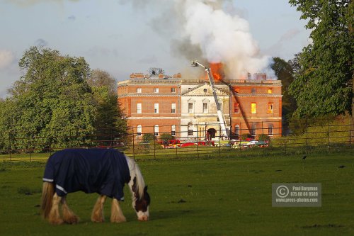 25/04/2015. . Near Guildford. Clandon House National Trust Property is in destroyed in a fire. 18th Century property & much of it's contents were lost to either water or fire damage