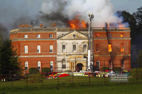 25/04/2015. . Near Guildford. Clandon House National Trust Property is in destroyed in a fire. 18th Century property & much of it's contents were lost to either water or fire damage