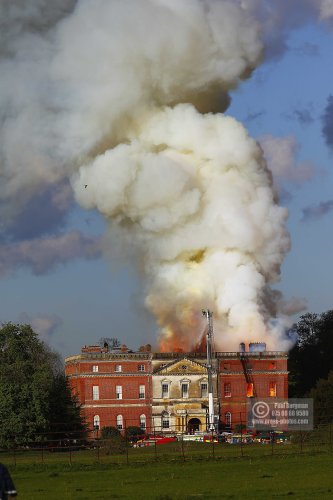 25/04/2015. . Near Guildford. Clandon House National Trust Property is in destroyed in a fire. 18th Century property & much of it's contents were lost to either water or fire damage