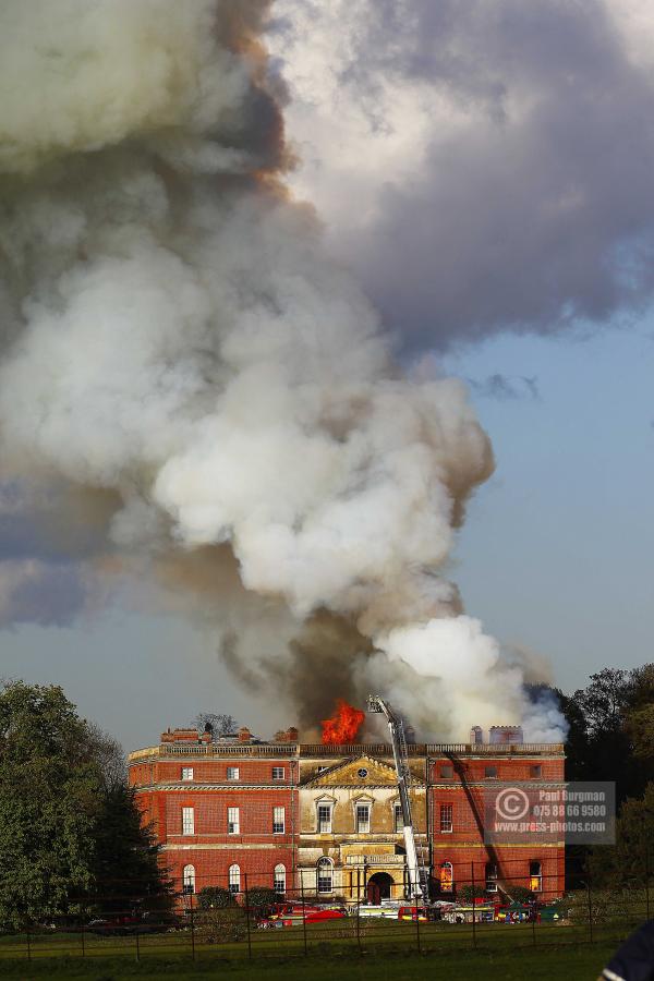 25/04/2015. . Near Guildford. Clandon House National Trust Property is in destroyed in a fire. 18th Century property & much of it's contents were lost to either water or fire damage