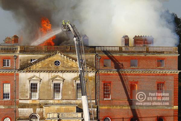 25/04/2015. . Near Guildford. Clandon House National Trust Property is in destroyed in a fire. 18th Century property & much of it's contents were lost to either water or fire damage