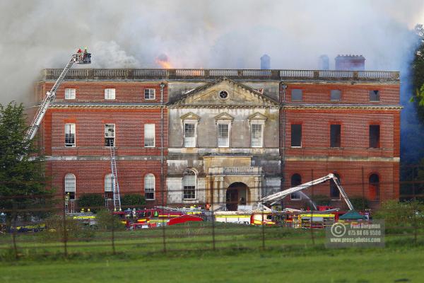 25/04/2015. . Near Guildford. Clandon House National Trust Property is in destroyed in a fire. 18th Century property & much of it's contents were lost to either water or fire damage