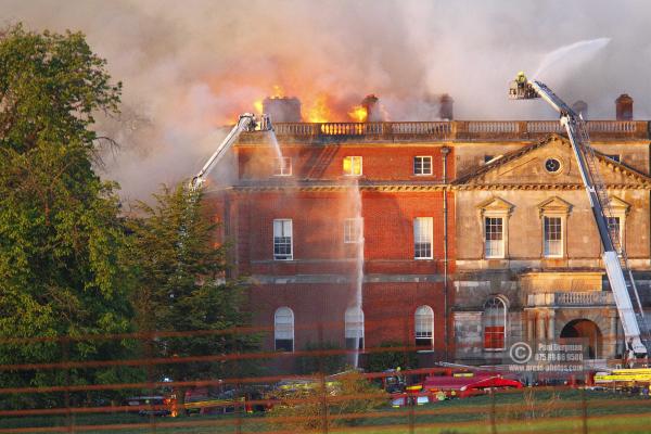 25/04/2015. . Near Guildford. Clandon House National Trust Property is in destroyed in a fire. 18th Century property & much of it's contents were lost to either water or fire damage