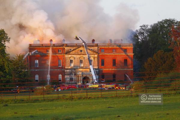 25/04/2015. . Near Guildford. Clandon House National Trust Property is in destroyed in a fire. 18th Century property & much of it's contents were lost to either water or fire damage