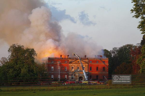 25/04/2015. . Near Guildford. Clandon House National Trust Property is in destroyed in a fire. 18th Century property & much of it's contents were lost to either water or fire damage