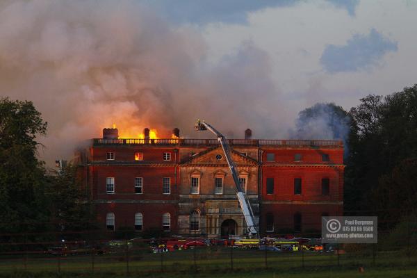 25/04/2015. . Near Guildford. Clandon House National Trust Property is in destroyed in a fire. 18th Century property & much of it's contents were lost to either water or fire damage