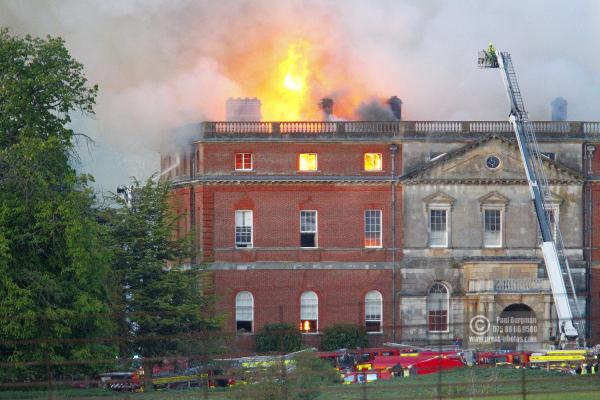 25/04/2015. . Near Guildford. Clandon House National Trust Property is in destroyed in a fire. 18th Century property & much of it's contents were lost to either water or fire damage