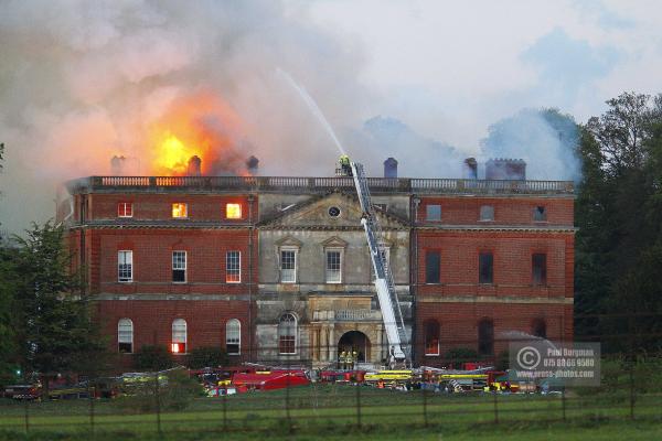 25/04/2015. . Near Guildford. Clandon House National Trust Property is in destroyed in a fire. 18th Century property & much of it's contents were lost to either water or fire damage