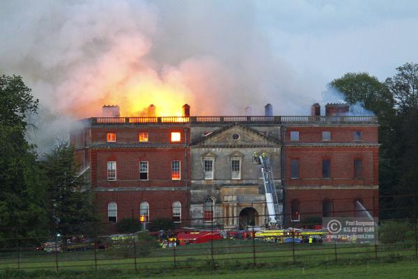 25/04/2015. . Near Guildford. Clandon House National Trust Property is in destroyed in a fire. 18th Century property & much of it's contents were lost to either water or fire damage