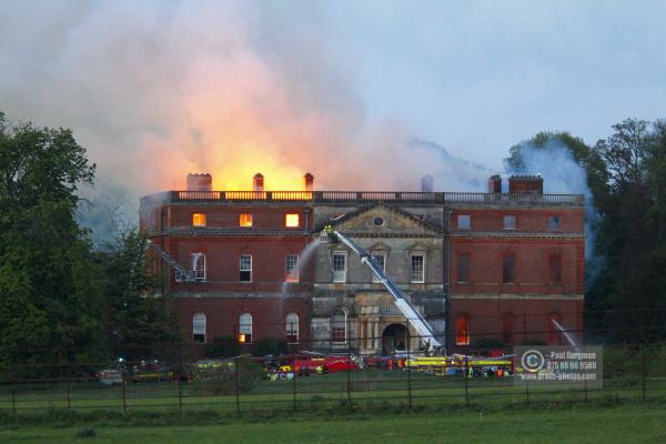 25/04/2015. . Near Guildford. Clandon House National Trust Property is in destroyed in a fire. 18th Century property & much of it's contents were lost to either water or fire damage