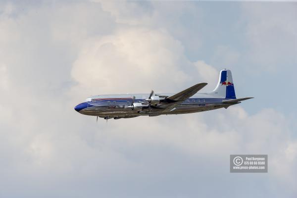 21/07/2018 Pictures from Farnborough International Airshow. Red Bull Collection Douglas DC-6B
