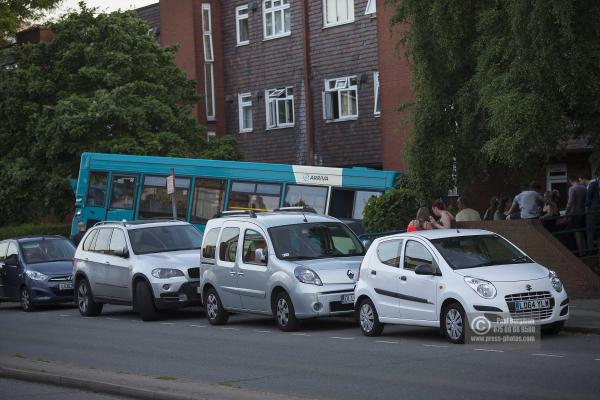 14/06/2017. Scene of car crash,Scene of a crash involving an Arriva Sinle Decker Bus & several vehicles in Woodbridge Road, Guildford