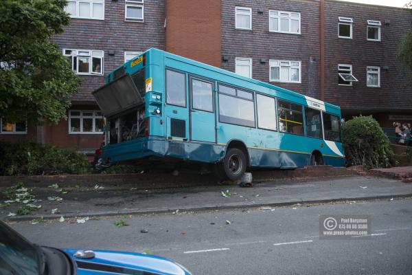 14/06/2017. Scene of car crash,Scene of a crash involving an Arriva Sinle Decker Bus & several vehicles in Woodbridge Road, Guildford