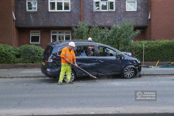 14/06/2017. Scene of car crash,Scene of a crash involving an Arriva Sinle Decker Bus & several vehicles in Woodbridge Road, Guildford