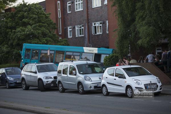 14/06/2017. Scene of car crash,Scene of a crash involving an Arriva Sinle Decker Bus & several vehicles in Woodbridge Road, Guildford