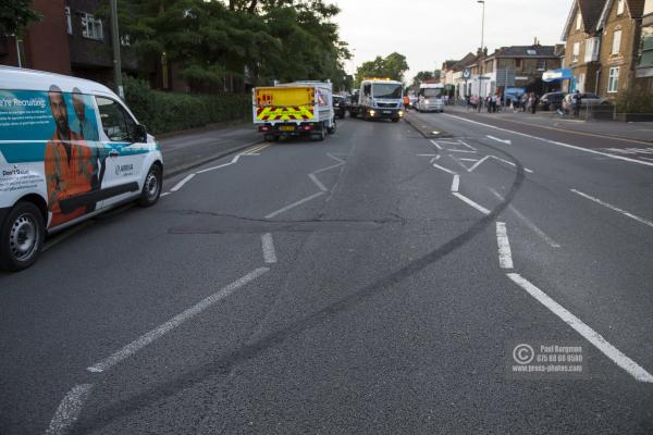 14/06/2017. Scene of car crash,Scene of a crash involving an Arriva Sinle Decker Bus & several vehicles in Woodbridge Road, Guildford