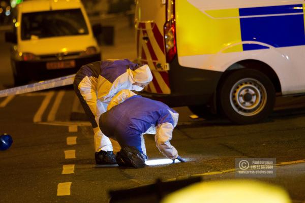 2/02/2015 Police and Forensics on the scene at the Junction of Aldershot Road & Worplesdon Road, GU2 8AF