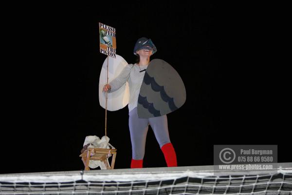 7 July 2009.Madeline McLeod from Dalston as a pigeon on the fourth plinth from 0000-0100hrs,