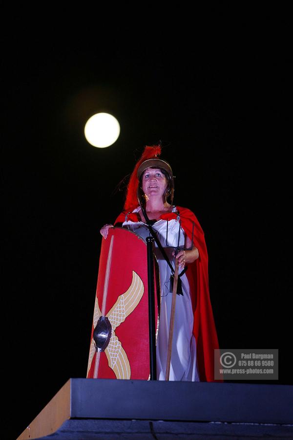 8 July 2009. Helen Barker a Medical Secretary from Chester.  On the Fourth Plinth dressed as Britannia. 0100-0200hrs
 Paul Burgman 075 88 66 9580