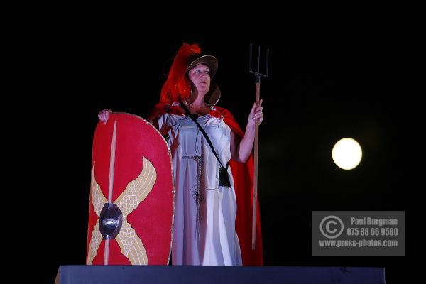 8 July 2009. Helen Barker a Medical Secretary from Chester.  On the Fourth Plinth dressed as Britannia. 0100-0200hrs
 Paul Burgman 075 88 66 9580
